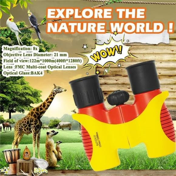 Compact Mini Binoculars for Kids – 8x21  Shock Proof for 3 -13 Years Old - Picture 3 of 6